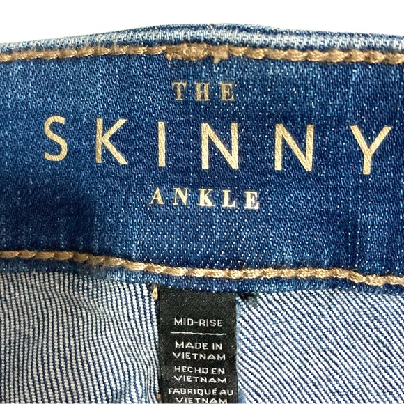 WHBM Mid-Rise Studded Skinny Jeans Women’s Size 10 Moto Zippers Stretch Denim - Picture 11 of 13